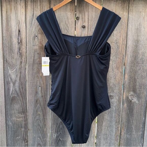 JANTZEN GLAMOUR ONE PIECE BLACK WOMENS SIZE 14 - Picture 4 of 10